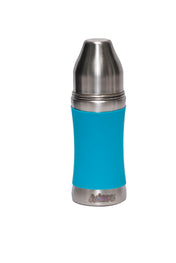 Adore Koh Stainless Steel Wide Neck Feeding Bottle with Silicon Sleeve- 250ml Blue