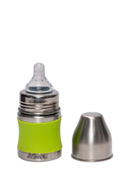 Adore Koh Stainless Steel Wide Neck Feeding Bottle with Silicon Sleeve - 150ml Green