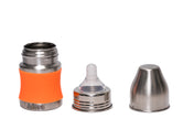Adore Koh Stainless Steel Wide Neck Feeding Bottle with Silicon Sleeve - 150ml Orange