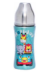 Adore Alpha 3 in 1 Printed Wideneck Stainless Steel Feeding Bottle- 250ml - Holiday