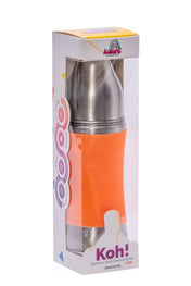 Adore Koh Stainless Steel Wide Neck Feeding Bottle with Silicon Sleeve- 250ml Orange