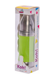 Adore Koh Stainless Steel Wide Neck Feeding Bottle with Silicon Sleeve- 250ml Green