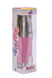 Adore Koh Stainless Steel Wide Neck Feeding Bottle with Silicon Sleeve- 250ml Pink