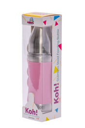 Adore Koh Stainless Steel Wide Neck Feeding Bottle with Silicon Sleeve- 250ml Pink