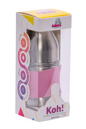 Adore Koh Stainless Steel Wide Neck Feeding Bottle with Silicon Sleeve - 150ml Pink