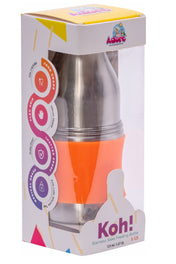 Adore Koh Stainless Steel Wide Neck Feeding Bottle with Silicon Sleeve - 150ml Orange