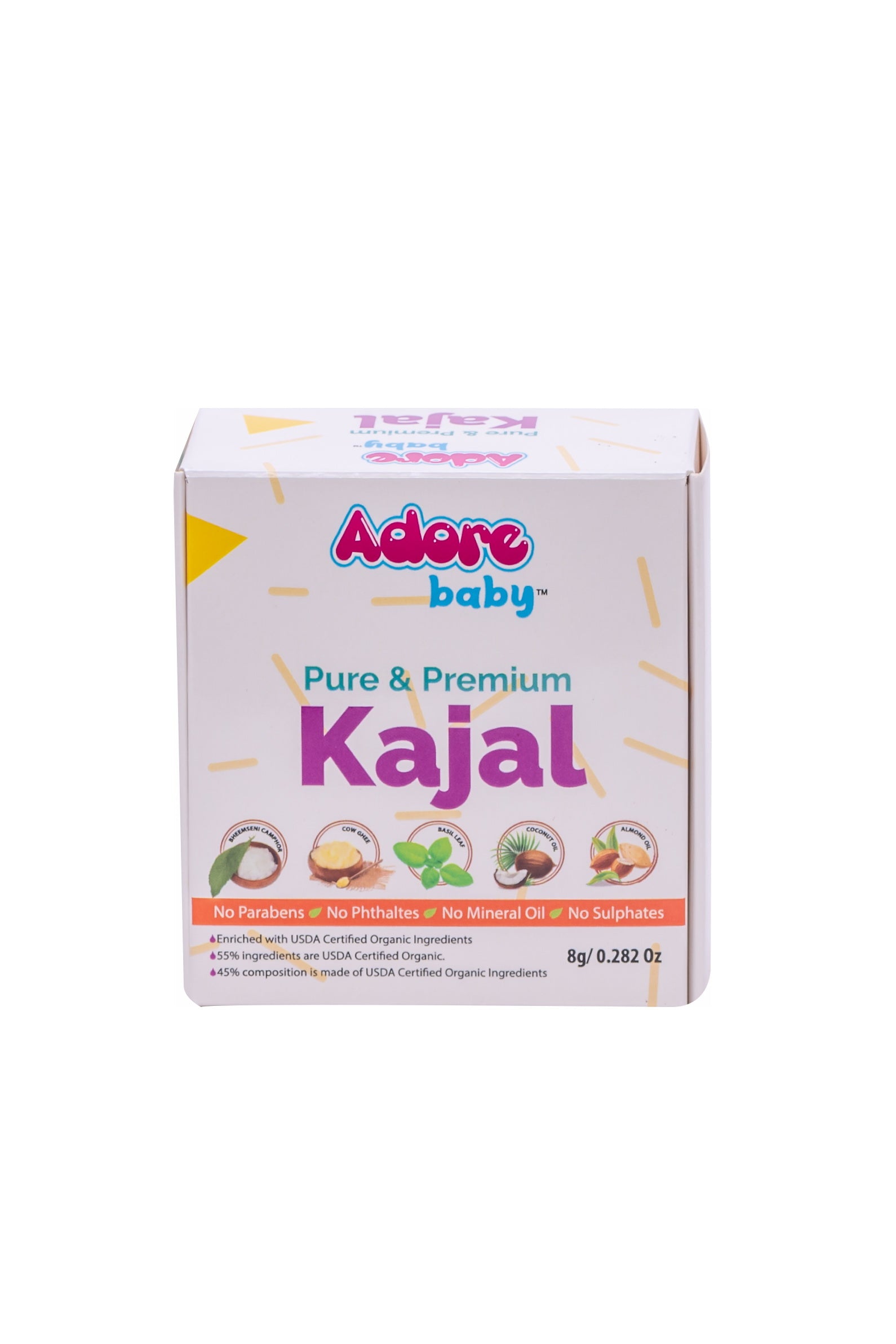Adore Baby Pure & Premium Kajal USDA Certified Organic Ingredients - 8 g