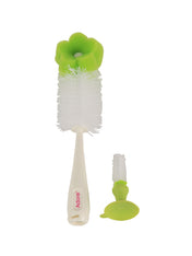 Adore Blossoms 2 in-1 Baby Bottle Cleaning Brush Kit with Silicone Suction Base - Green