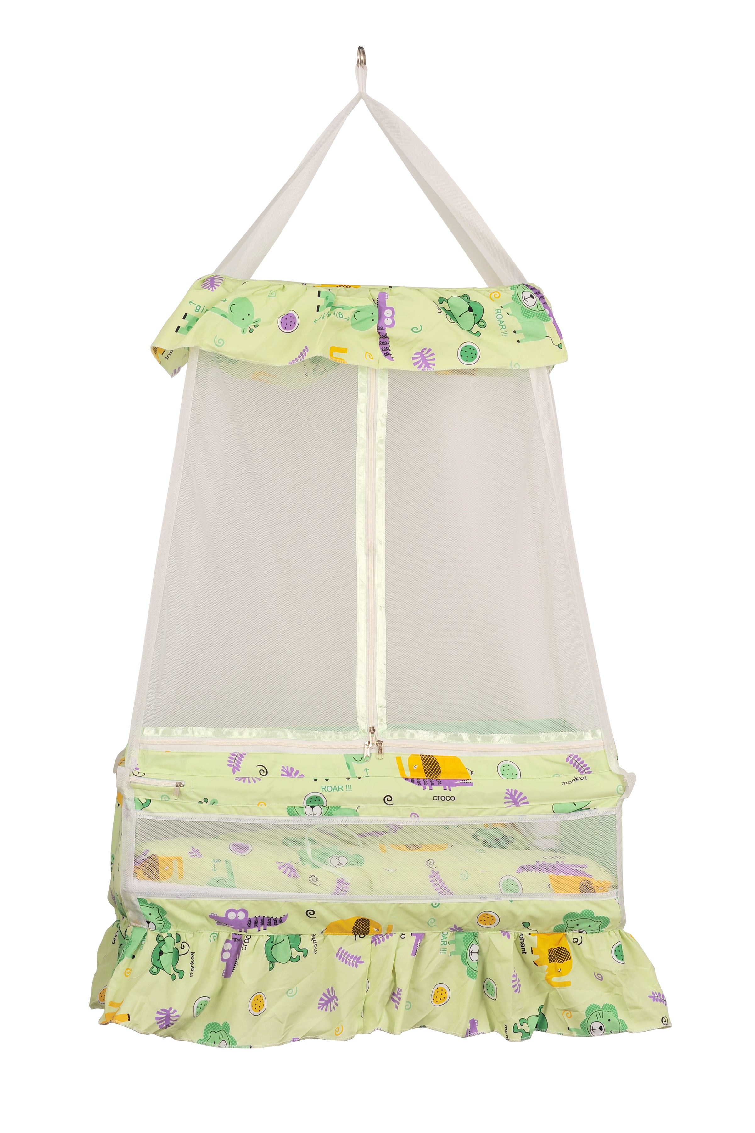 Adore Pro Baby Hanging cradle Spring with Mattress - Green (Design may Vary)