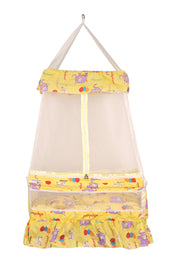 Adore Pro Baby Hanging cradle Spring with Mattress - Yellow (Design may Vary)