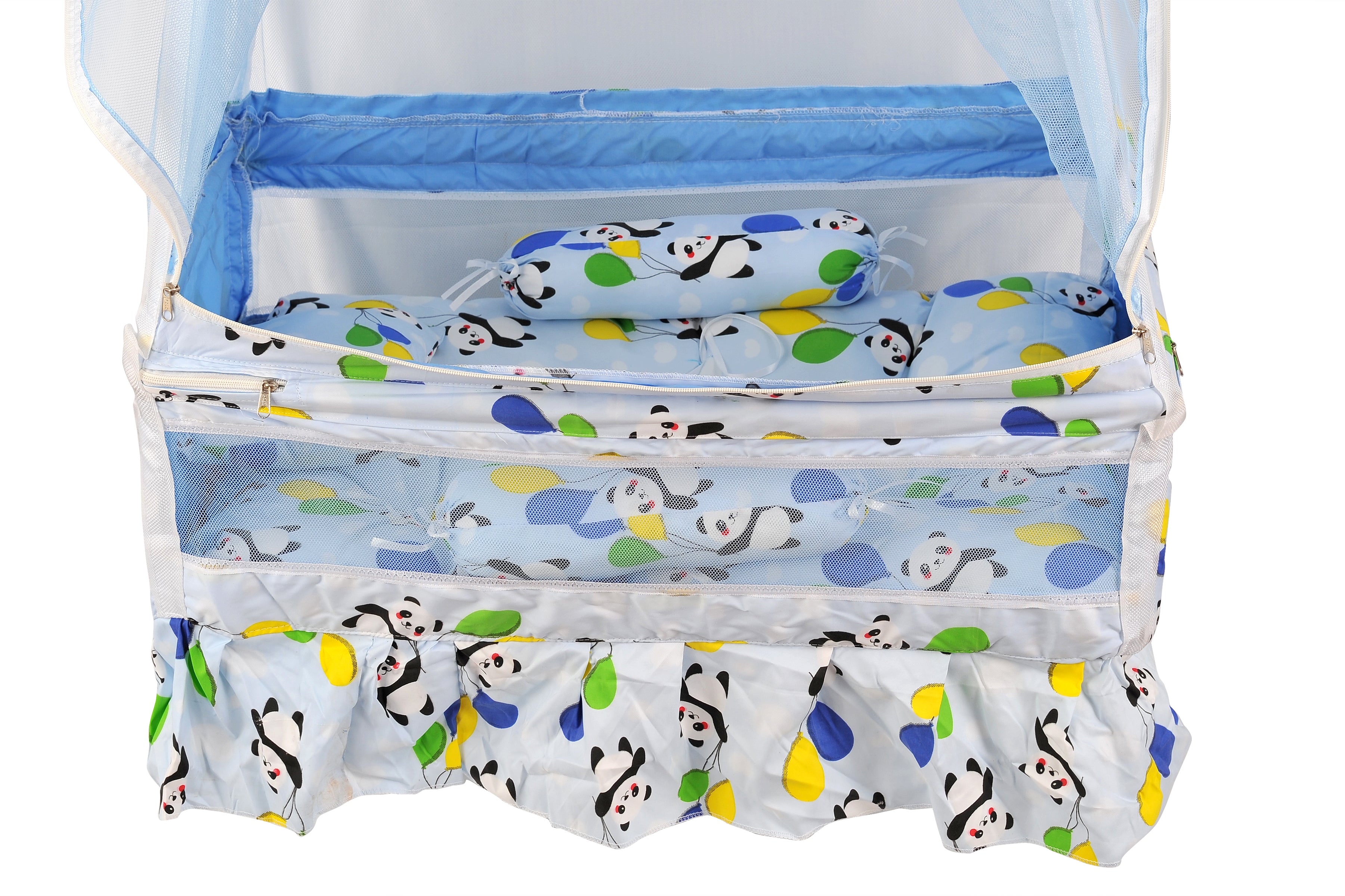 Adore Pro Baby Hanging cradle Spring with Mattress - Blue (Design may Vary)