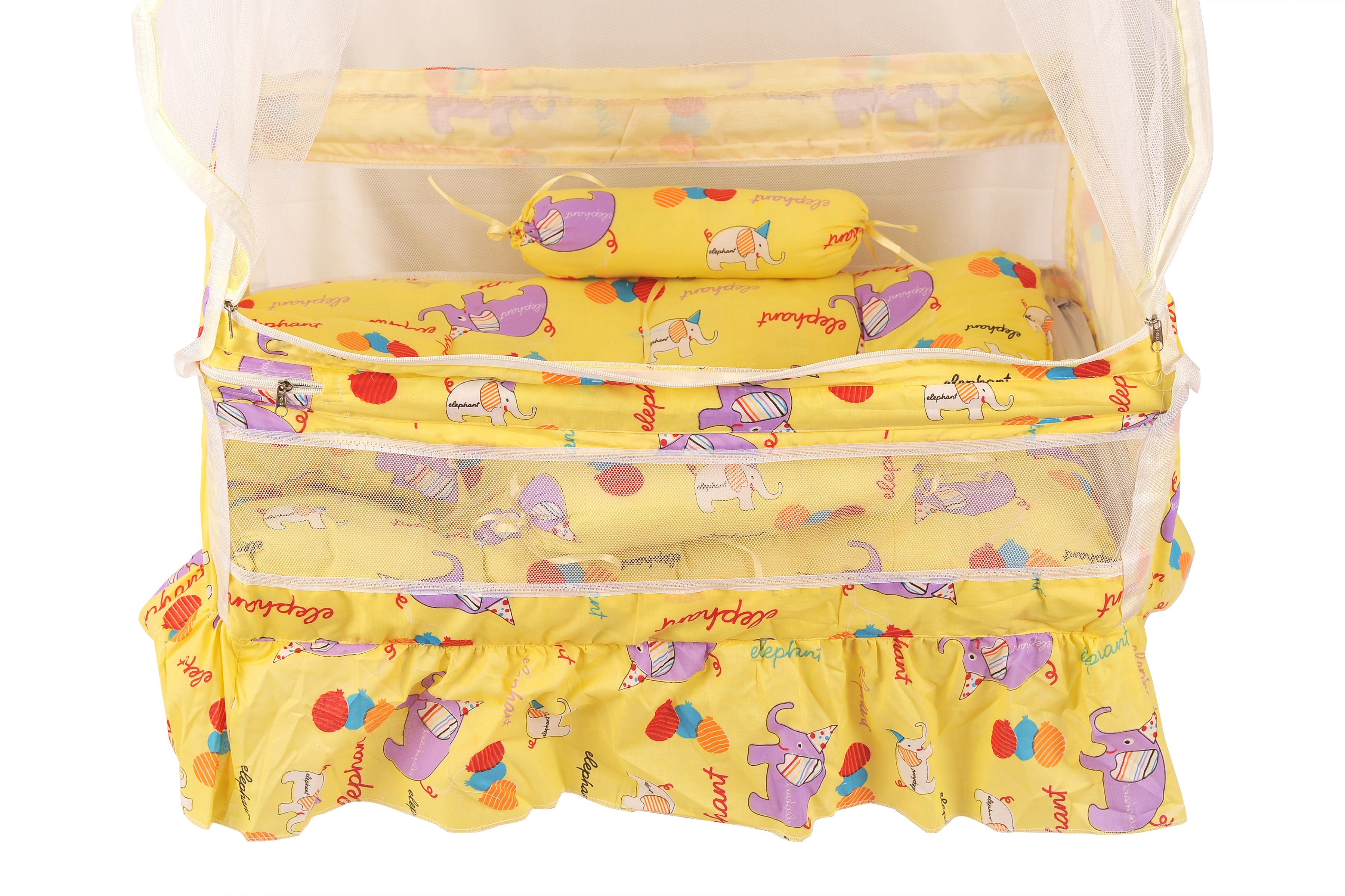 Adore Pro Baby Hanging cradle Spring with Mattress - Yellow (Design may Vary)