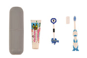Adore Robo Dobo Kids Oral Care Kit with Storage Case and Free Finger Ring - Grey