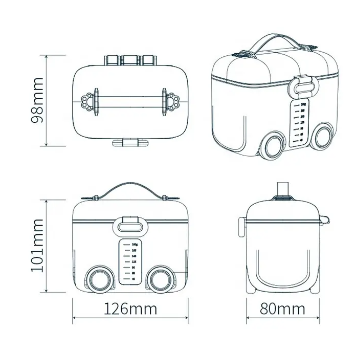 Adore Tuk Tuk Baby Milk Powder Container with Spoon- Orange