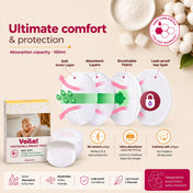 Adore Voila Disposable Breast Pads with Honeycomb Design- Pack of 30