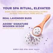 Adore Wellness Magnesium Epsom Bath Salt with Lavender Fragrance, Scoop & Real Lavender Buds 500g
