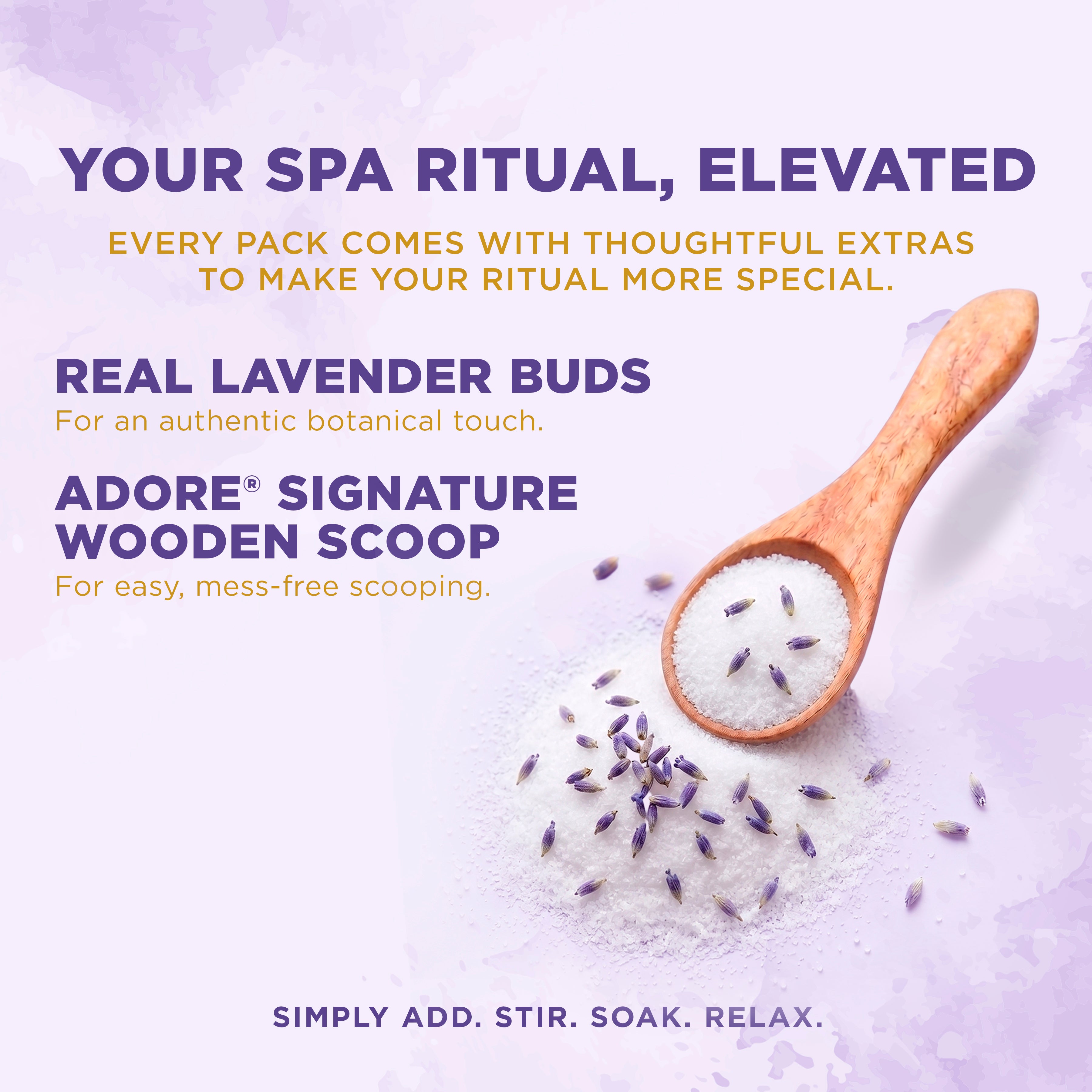 Adore Wellness Magnesium Epsom Bath Salt with Lavender Fragrance, Scoop & Real Lavender Buds 500g