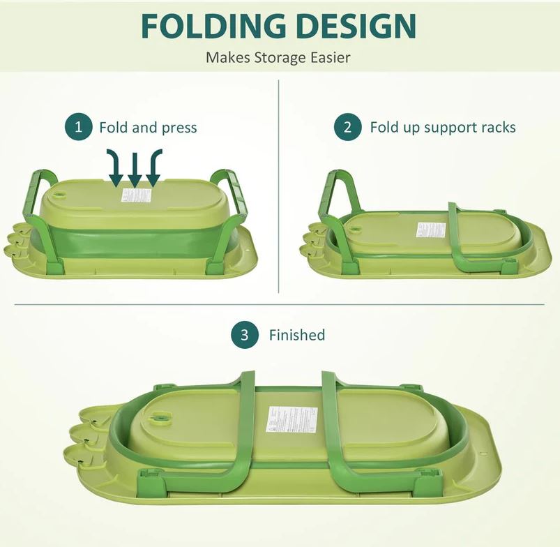 Adore Croco! The Foldable Baby Bath Tub- Super Space Saver - Green
