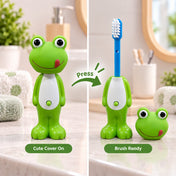 Adore Kids Pop Up Toothbrush with Safety Head Attractive Character - Slurrpy Frog
