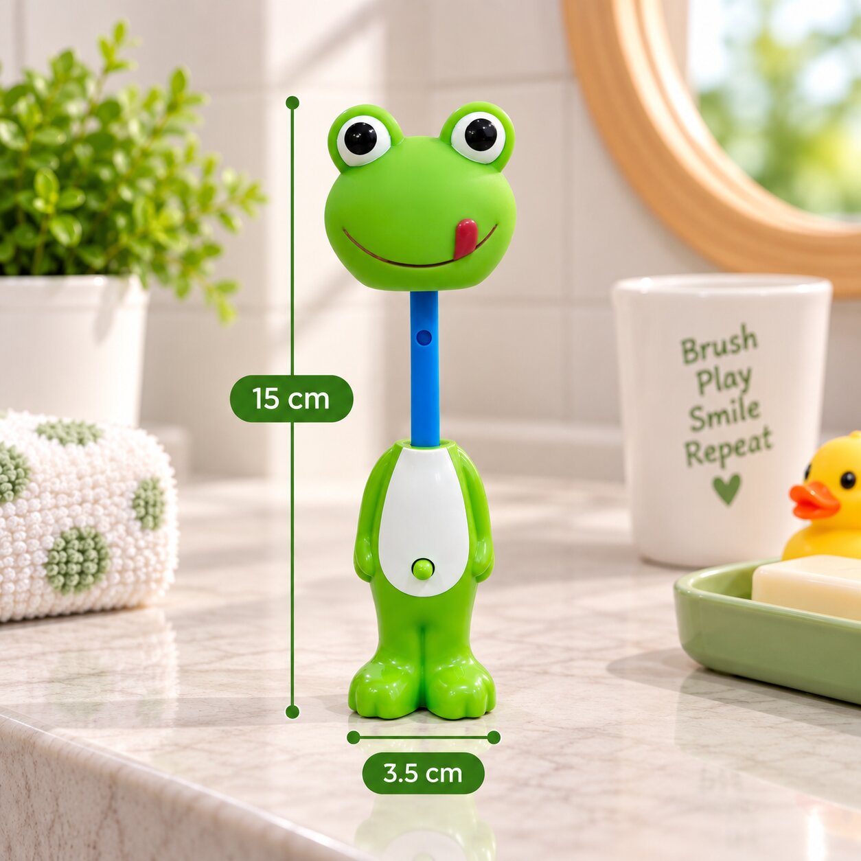 Adore Kids Pop Up Toothbrush with Safety Head Attractive Character - Slurrpy Frog