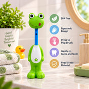 Adore Kids Pop Up Toothbrush with Safety Head Attractive Character - Slurrpy Frog