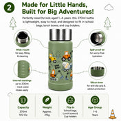 Adore Dr.Feed Little Champs Hot & Cold Insulated Steel Water Bottle 270ml-Green