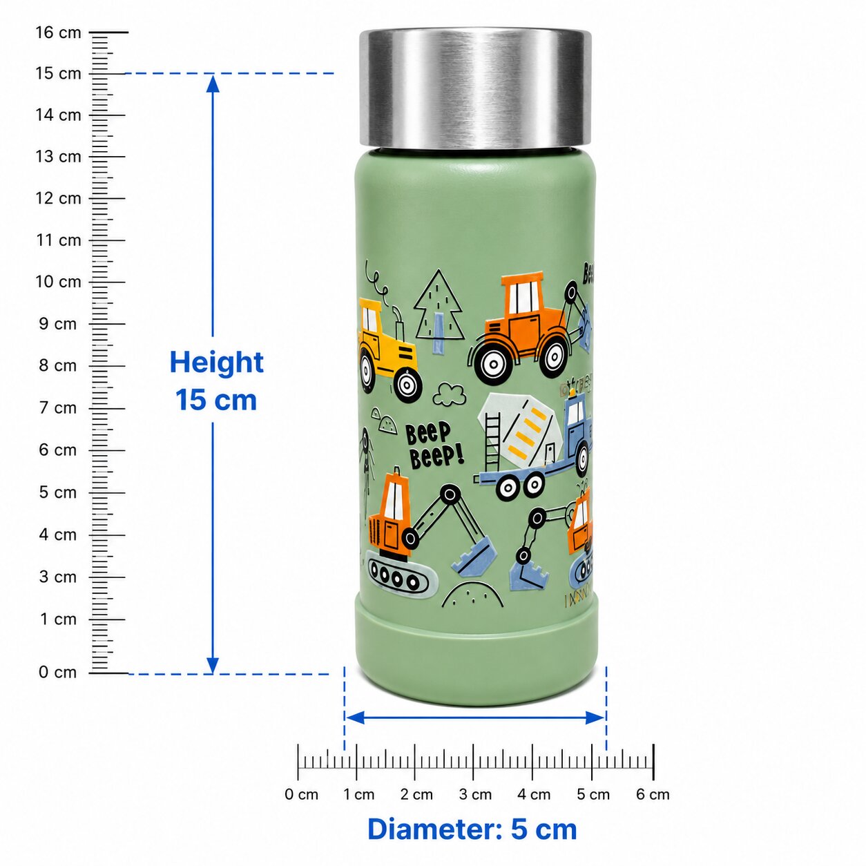 Adore Dr.Feed Little Champs Hot & Cold Insulated Steel Water Bottle 270ml-Green