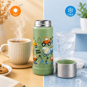 Adore Dr.Feed Little Champs Hot & Cold Insulated Steel Water Bottle 270ml-Green