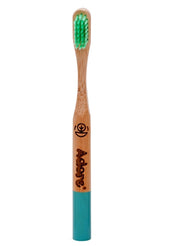 Adore Tridosa Kids Bamboo Wooden Toothbrush with Super Soft Bristles- Kapha(Green)- Pack of 1