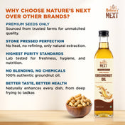Nature’s Next Pure & Premium Cold-Pressed Groundnut Oil- Glass Bottle 500ml