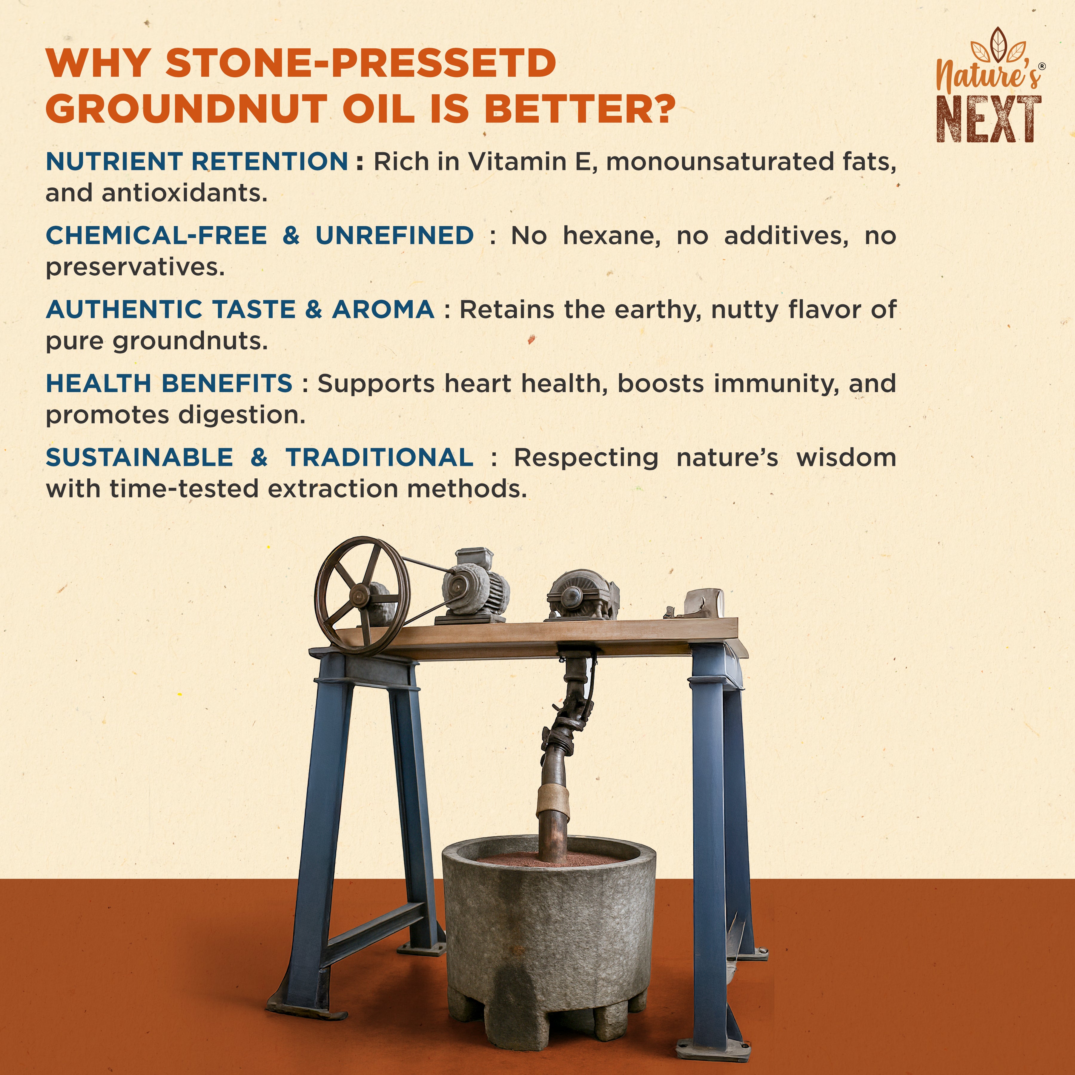 Nature's Next Pure & Premium Groundnut Oil - 1000 ml