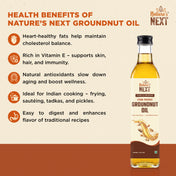 Nature’s Next Pure & Premium Cold-Pressed Groundnut Oil- Glass Bottle 500ml