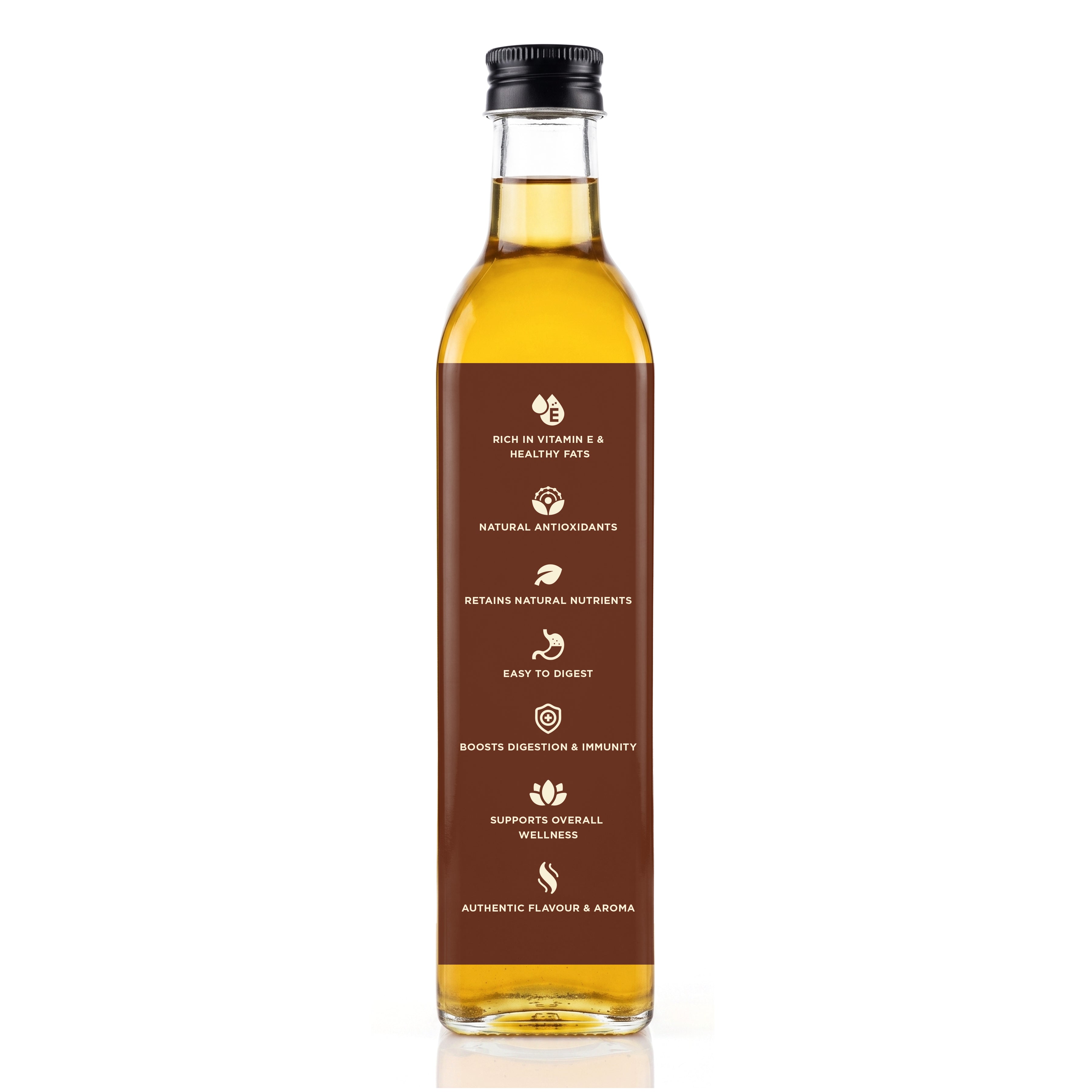 Nature’s Next Pure & Premium Cold-Pressed Groundnut Oil- Glass Bottle 500ml