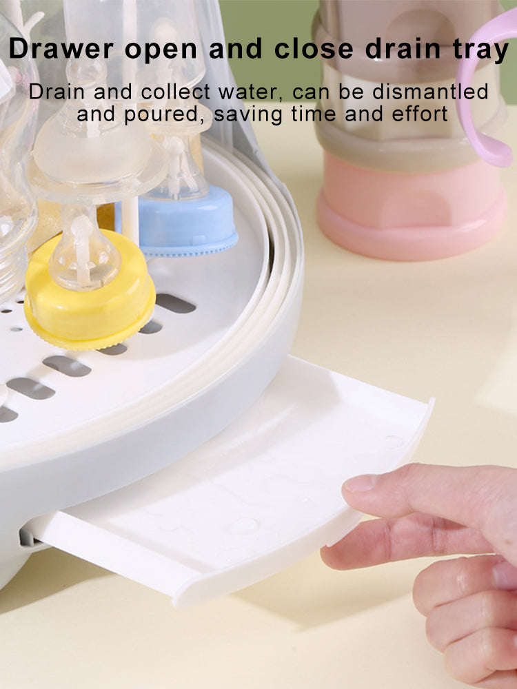 Adore Twister 2in 1 Baby Bottle Drying Rack & Storage Box with Lid & Handle - Grey