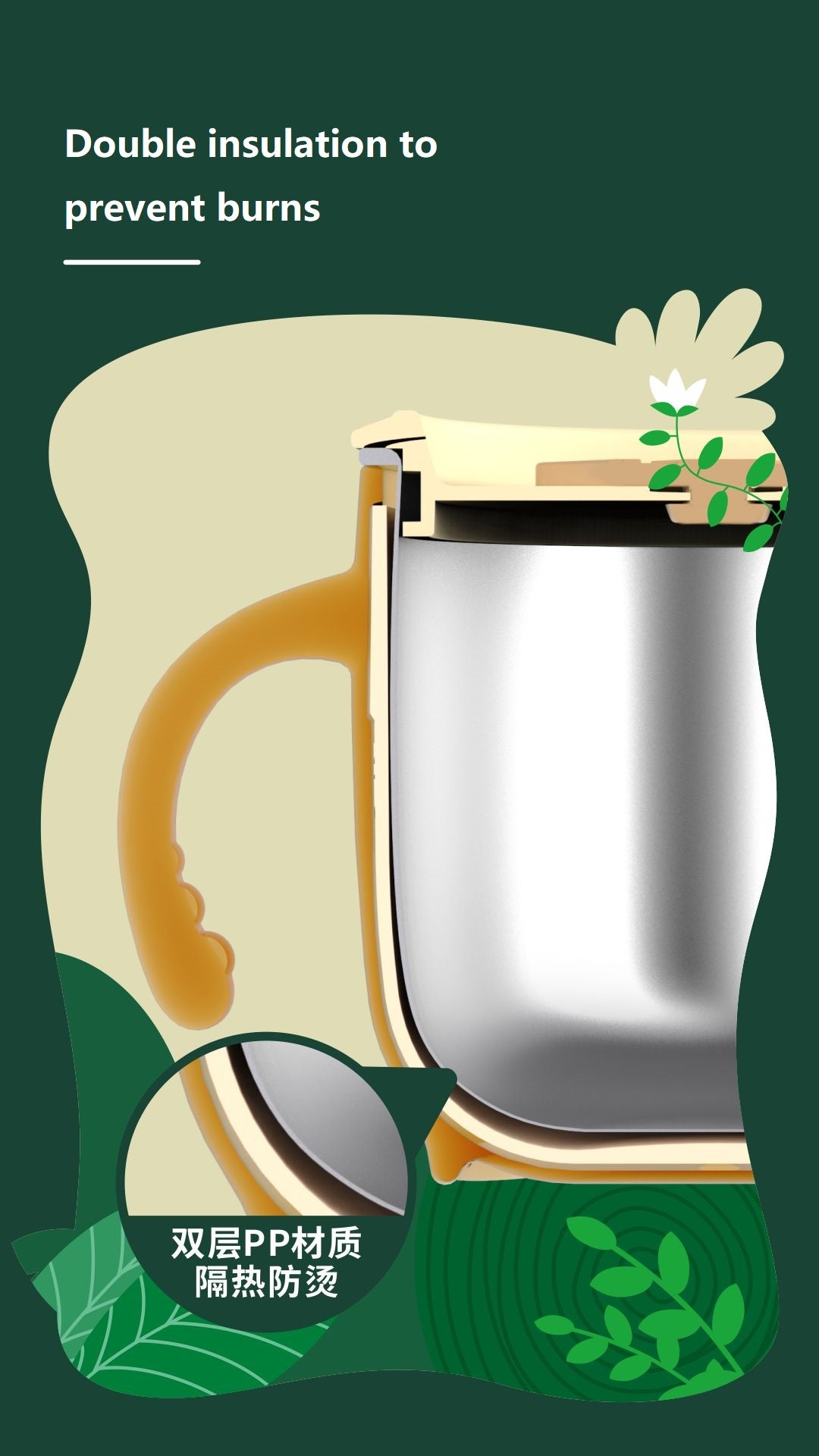 Adore Dodo! Double Wall Insulated Stainless Steel Sipper with Straw & Handle- 250 ml-Orange