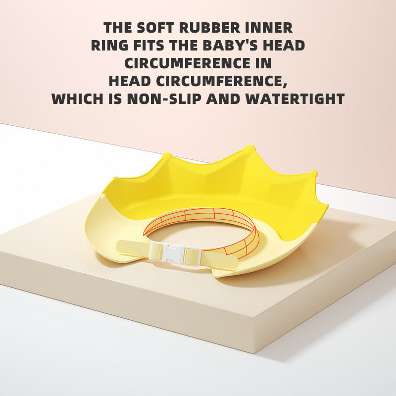Adore Knight The Crown-Shaped Baby Shampoo Hat with Adjustable Strap - Yellow