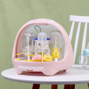 Adore Twister 2in 1 Baby Bottle Drying Rack & Storage Box with Lid & Handle - Pink