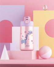 Adore Air Era Premium Children's Water Bottle Lid 350 ml -Giraffe Purple Pink