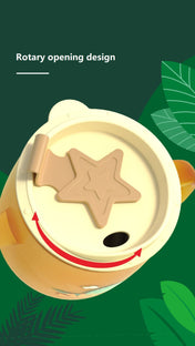 Adore Dodo! Double Wall Insulated Stainless Steel Sipper with Straw & Handle- 250 ml-Orange