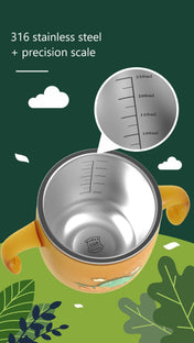 Adore Dodo! Double Wall Insulated Stainless Steel Sipper with Straw & Handle- 250 ml-Orange