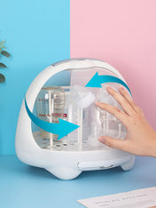 Adore Twister 2in 1 Baby Bottle Drying Rack & Storage Box with Lid & Handle - Grey