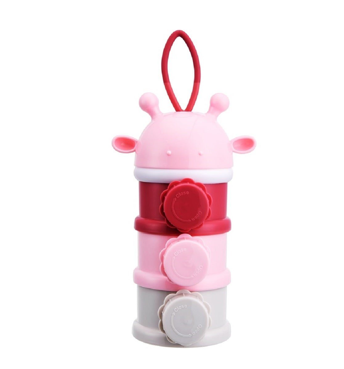 Adore Giraffio Milk Powder Container & Dispenser -3 Levels - Pink