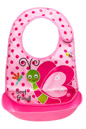 Adore Baby Bib with Spill Catcher -Pink