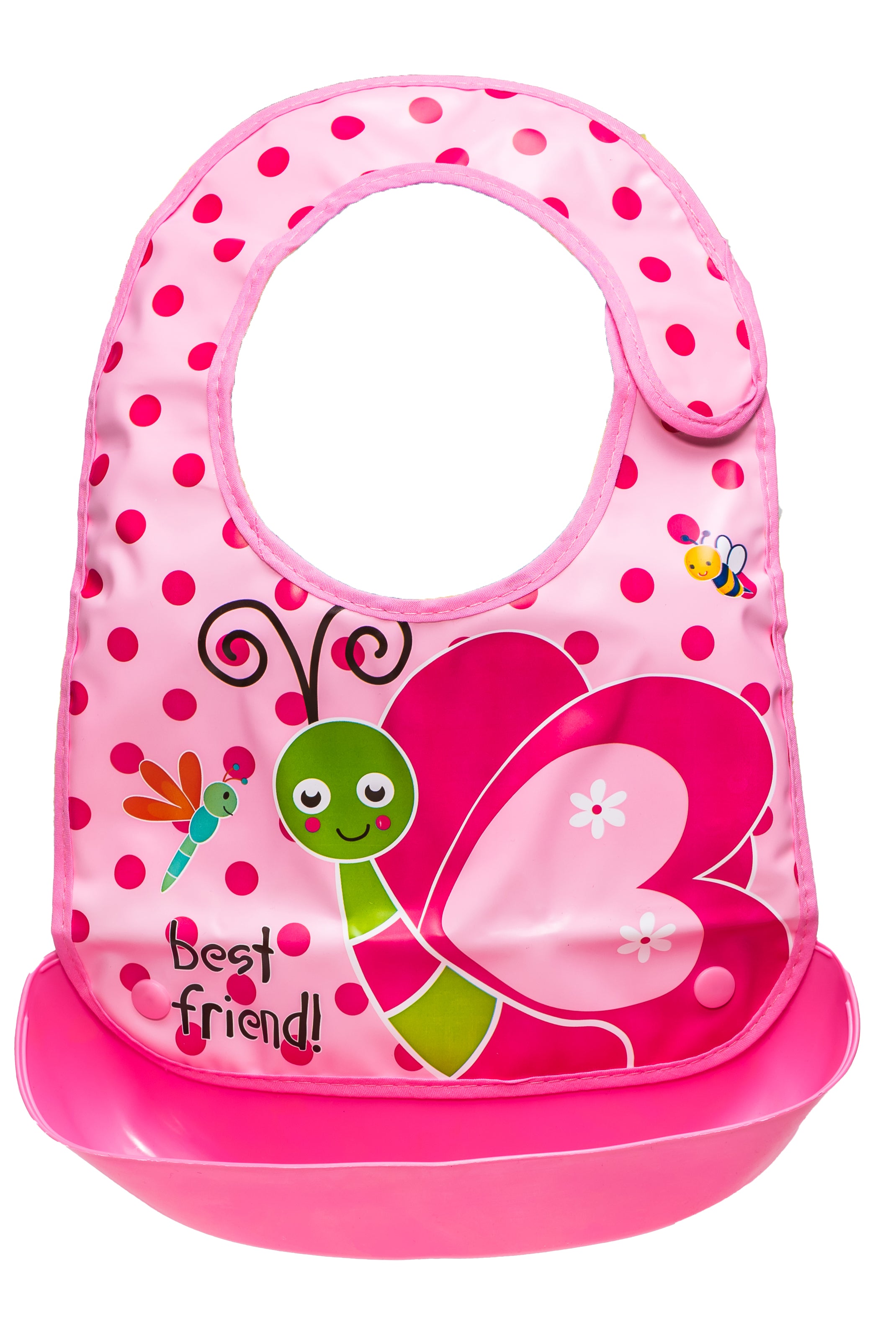 Adore Baby Bib with Spill Catcher -Pink