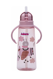 Adore Bling Straw Sipper with Handle & Retractable Head - 270 ml- Pink