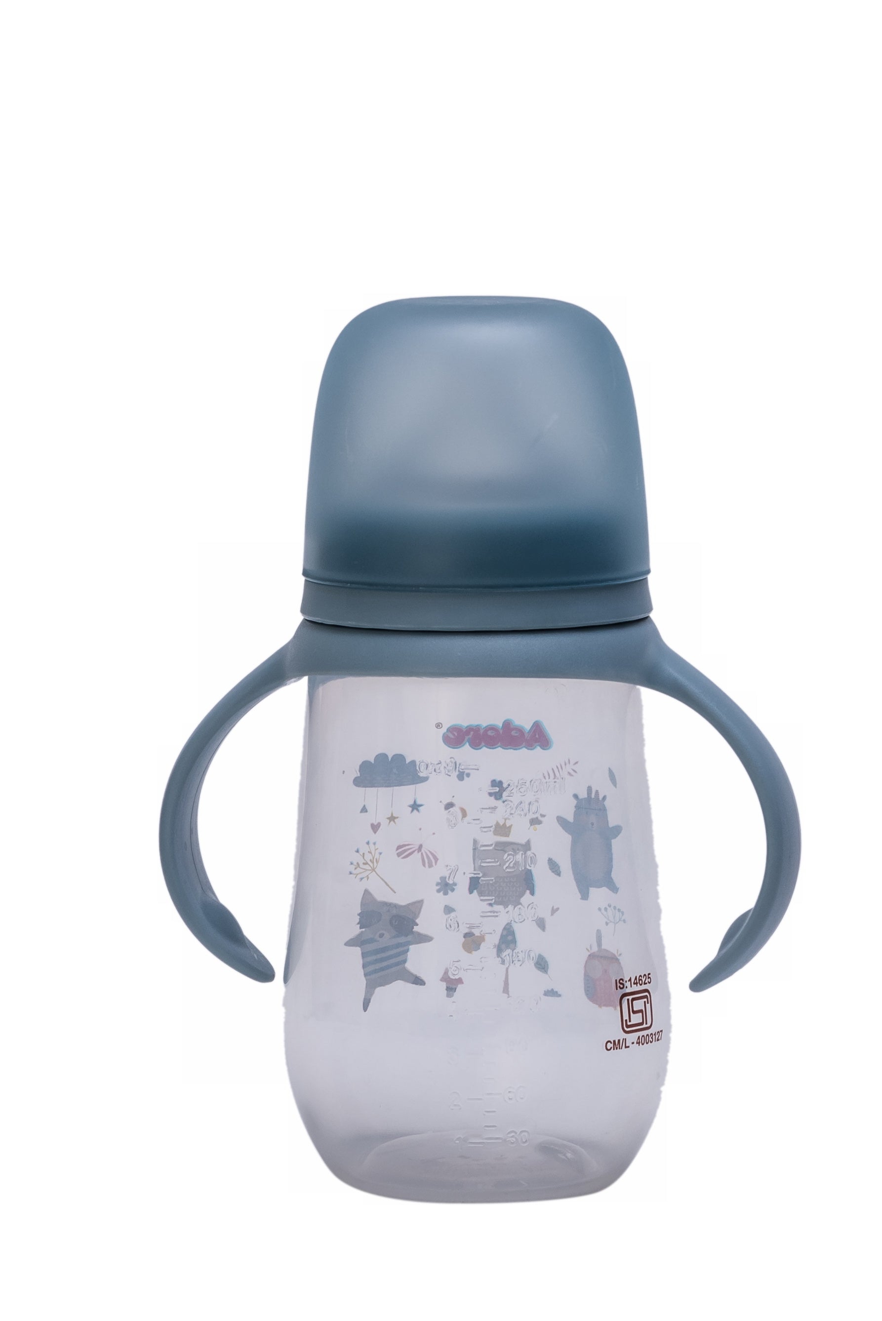 Adore Nok Nok Wide neck Feeding Bottle With Twin Handle 250ml - Blue
