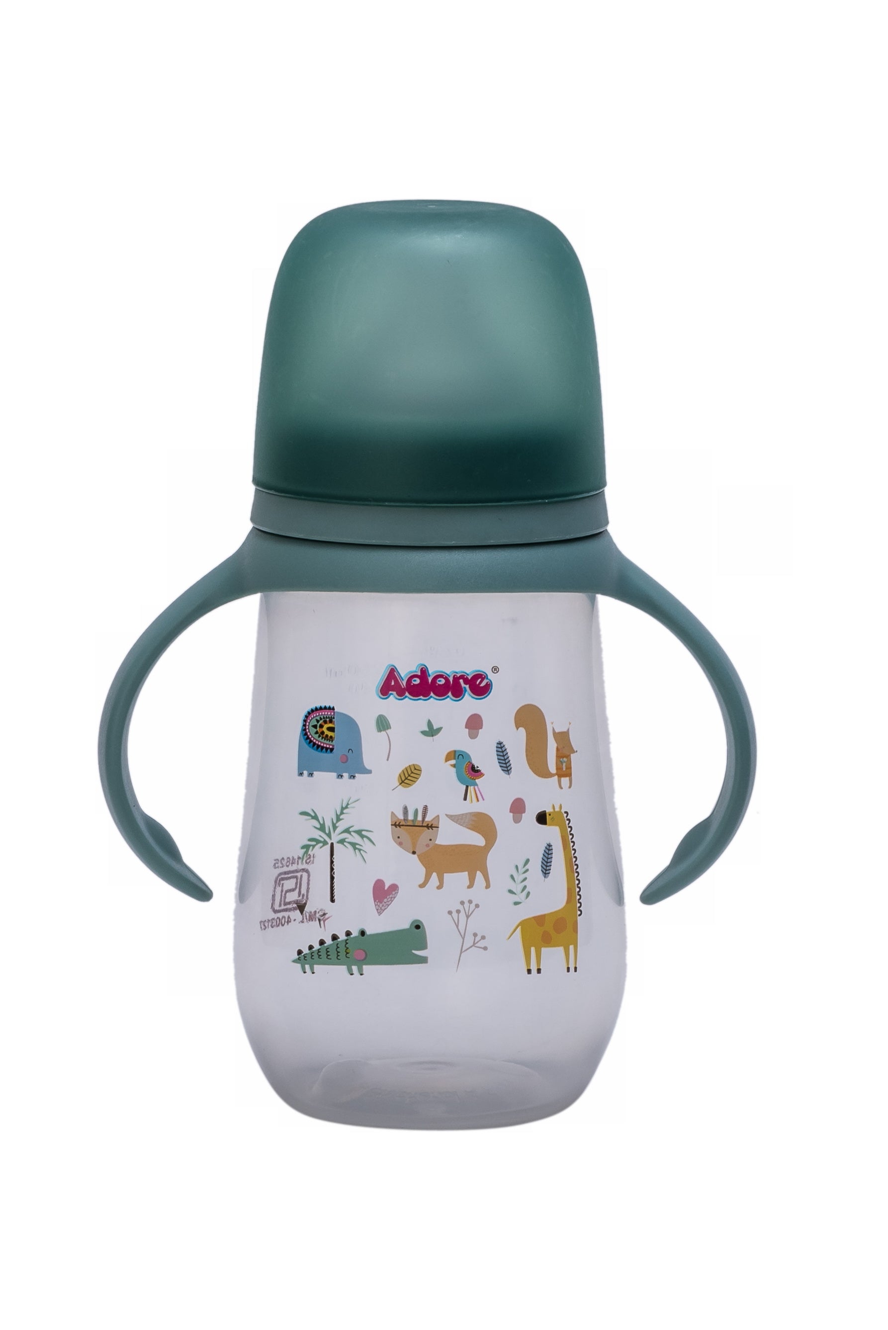 Adore Nok Nok Wide neck Feeding Bottle With Twin Handle 250ml - Green