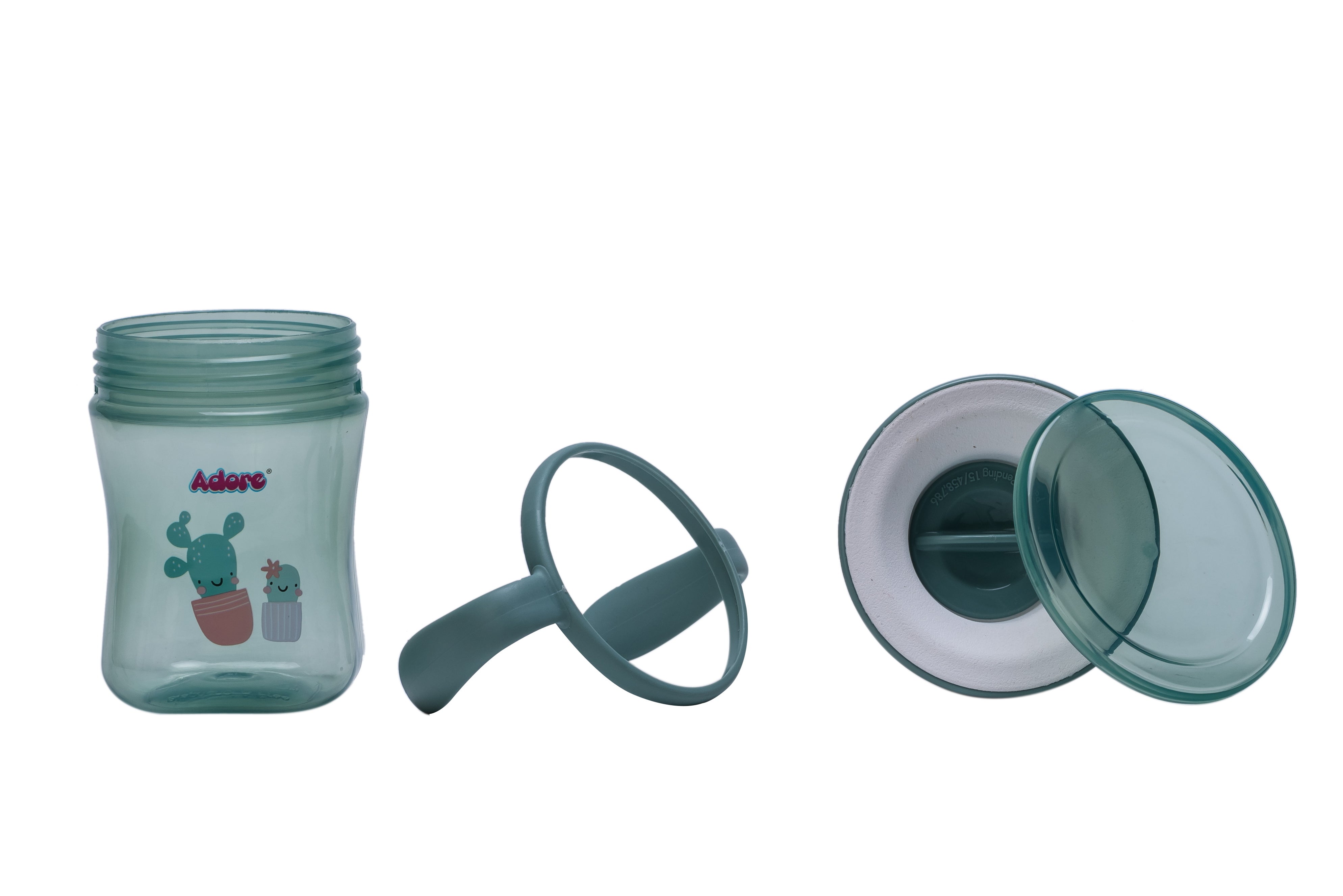 Adore Magic 360 Degree Spill Proof Sipper Cup with Handle 240 ml- Green