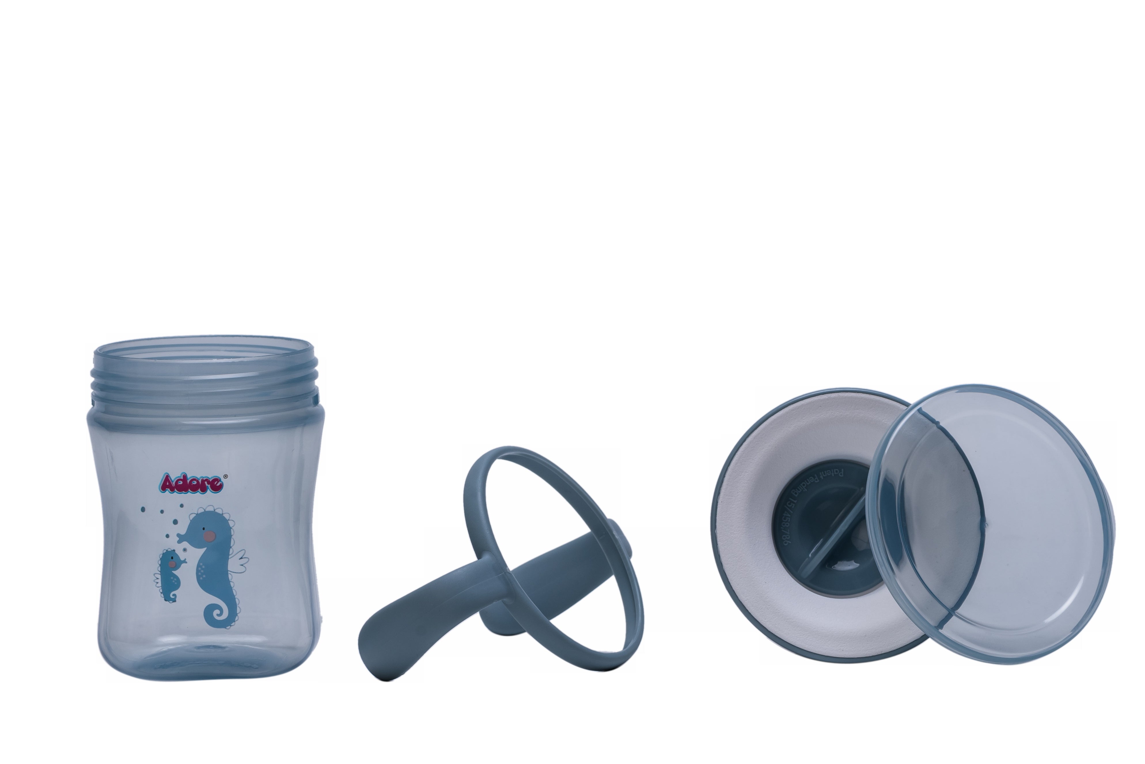 Adore Magic 360 Degree Spill Proof Sipper Cup with Handle 240 ml- Blue