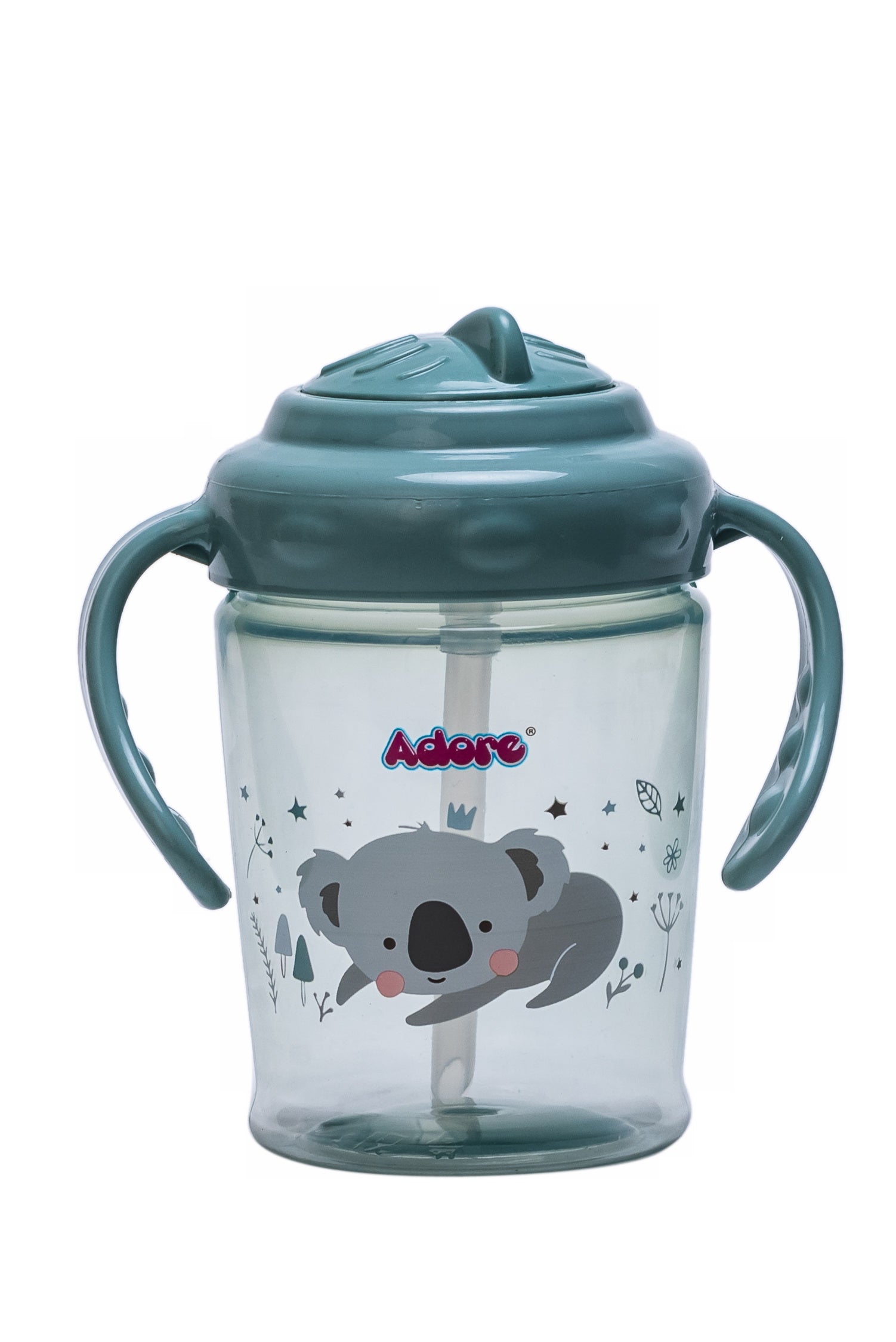 Adore Itzy Bitzy Straw Sipper with Twist & Sip Head with Twin Handle - Green